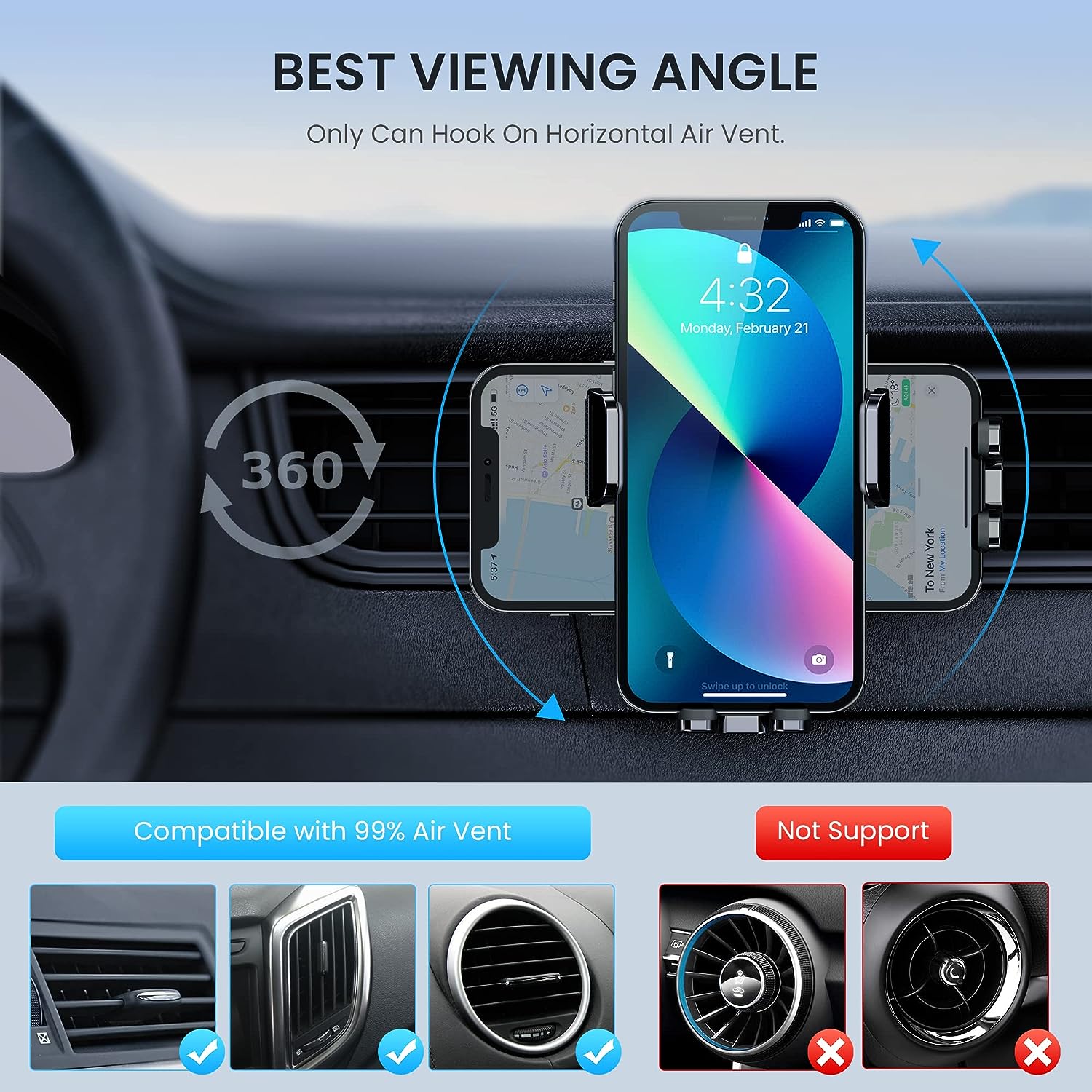 CINDRO Car Vent Phone Mount for Car - Image 3
