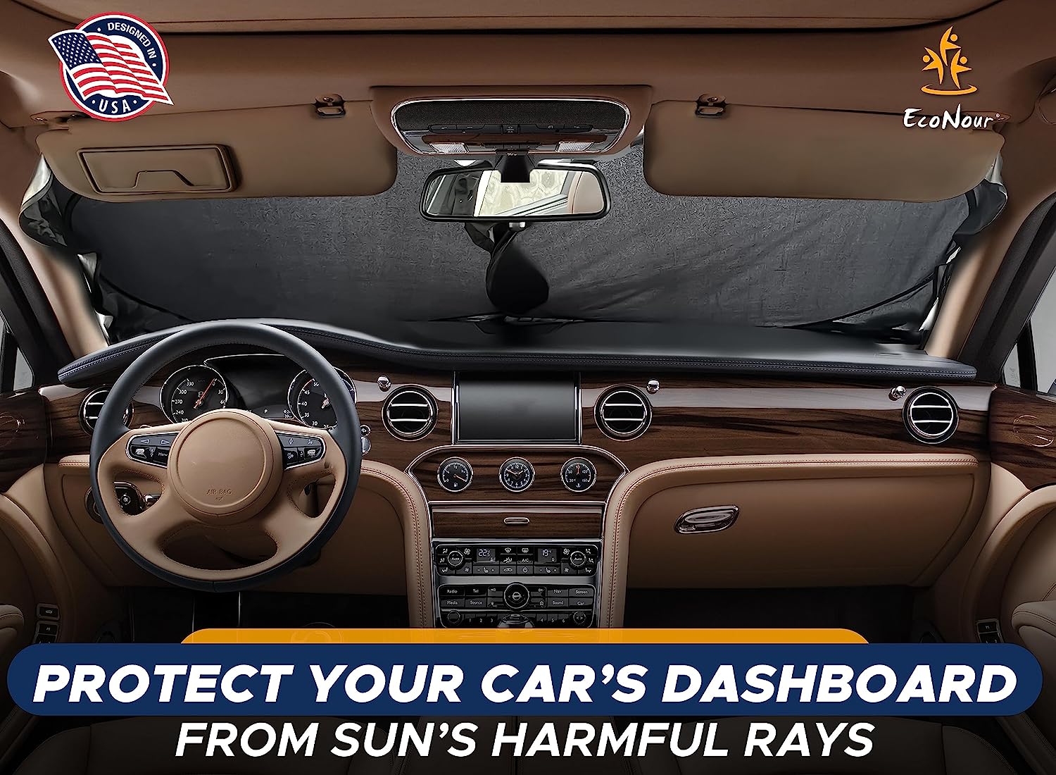 EcoNour Car Windshield Sun Shade, Reflector - Image 2