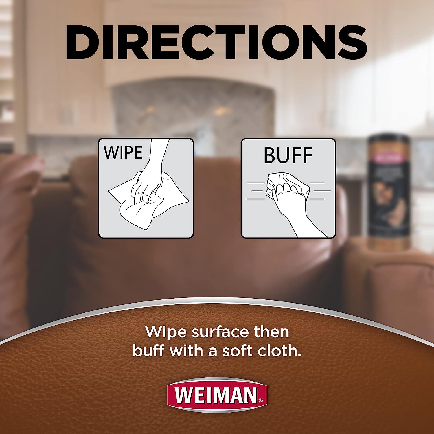 Weiman Leather Cleaner Wipes for Car Seats - Image 2